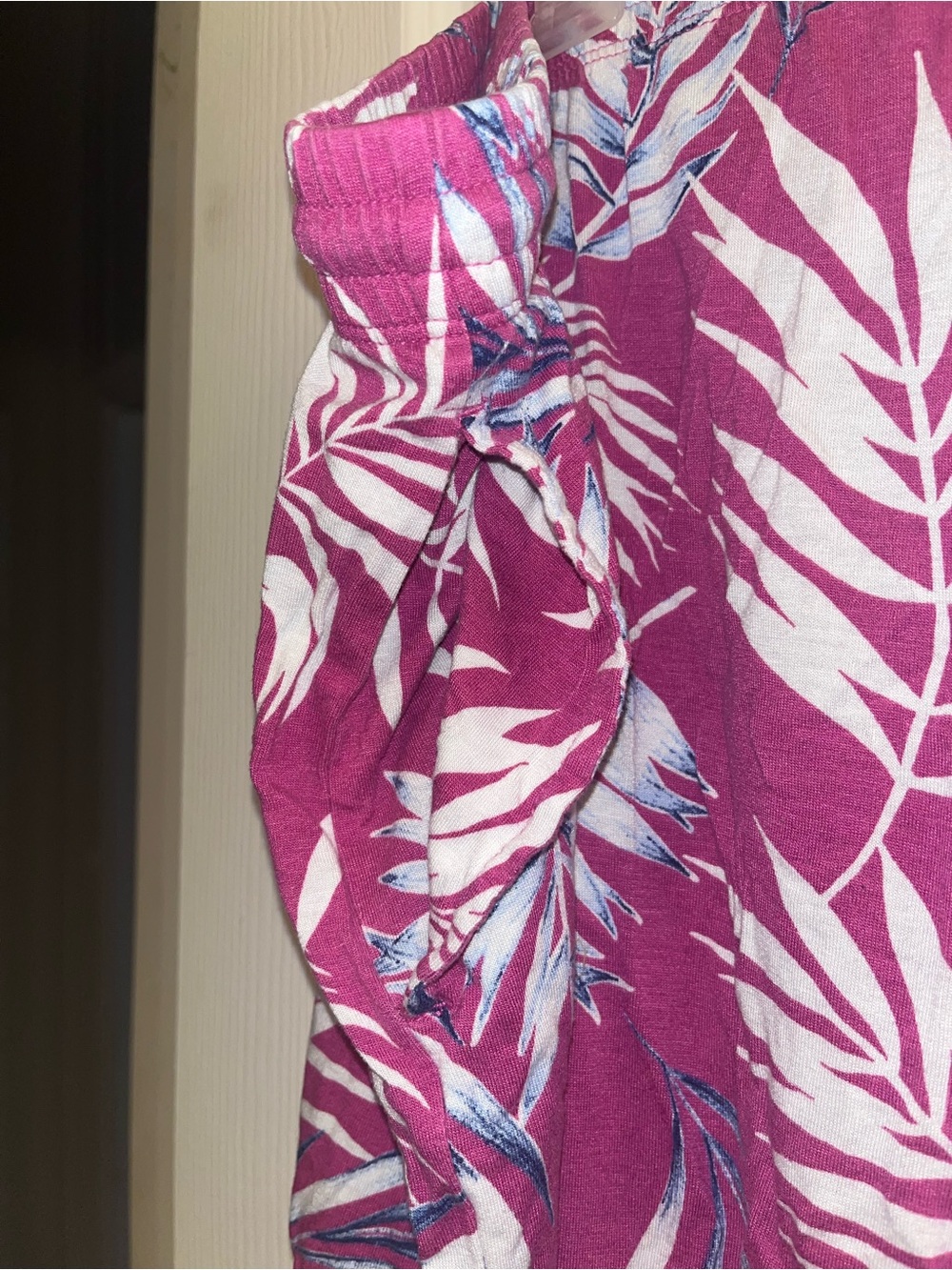 3X Fuchsia Tropical Print Pajama Shorts - Picture 4 of 6